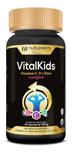 Vitalkids Vitamina C D Zinco 30caps Mastigavel Hf Suplements