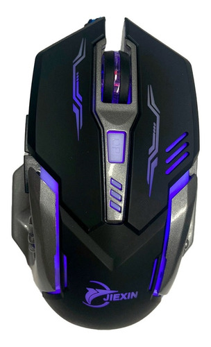 Imagen 2 de 6 de Mouse Gamer 4000 Dpi 7 Botones Luces Led Usb Jiexin T6