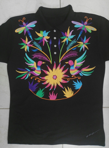 Playeras Tipo Polo, Flores Pintadas A Mano Personalizadas 