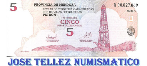 Ec# 370r Bono Mendoza 5 Pesos Reposicion Unc Palermo