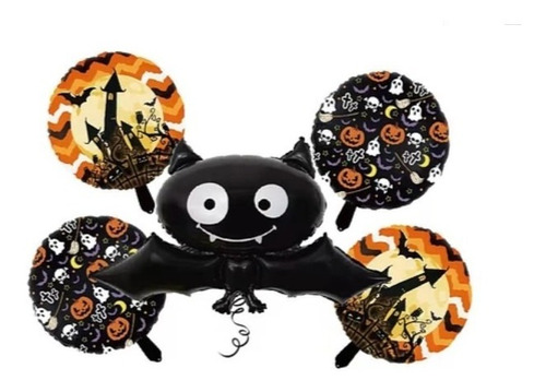 Set 5 Globos Metalicos Halloween- Varios Diseños Globifiesta