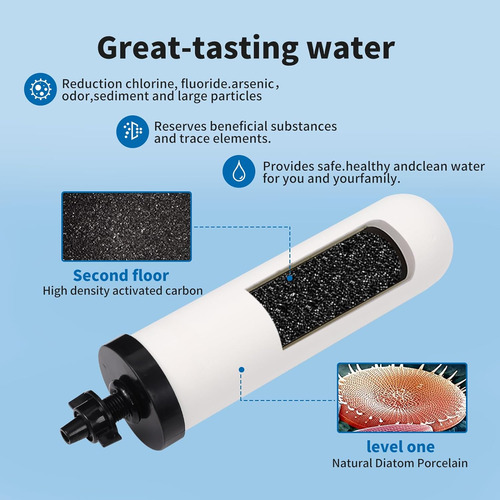 2 Velas De Filtro De Agua De Cerámica De 10 Pulgadas, ...