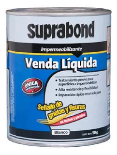 Venda Líquida Suprabond Impermeabilizante Blanca 1kg Color Blanco