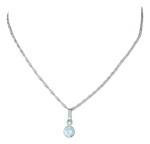 Collar Con Dije Punto De Luz, Cadena 45cms. Plata 925.