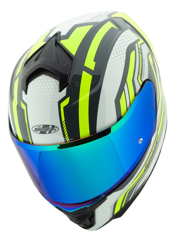 Casco Integral Rkt 110 Highside + Mica Iridium Extra Blanco Lisa M