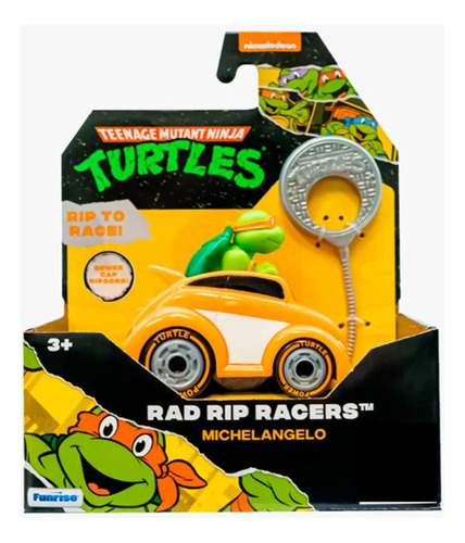 Auto Funrise Tortuga Ninja Con Lanzador Michelangelo Color Naranja