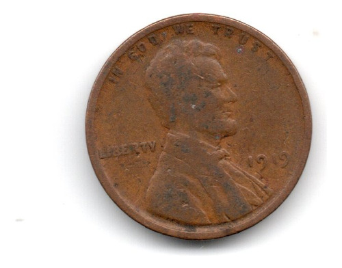 Estados Unidos Usa Moneda 1 Cent Año 1919 Km#132 Lincoln