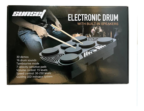 Bateria Electronica Sunset Portatil + Pedales Y Palillos