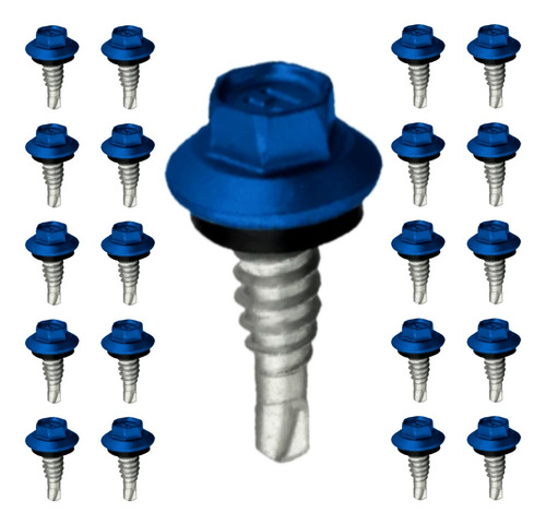 Brocante Durs Ecoseal #12 X 3/4 Azul Ral 5010 Kit C/ 250pcs