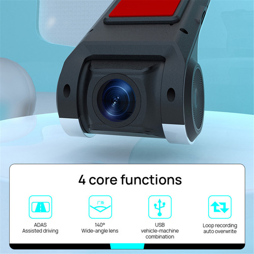 Câmera Usb Car Dvr Com Adas, Visão Noturna E Full Hd
