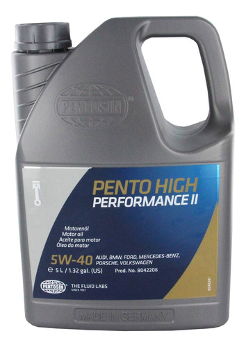 Garrafa Aceite Motor 100% Sintético 5 Litros Pentosin 5w-40 