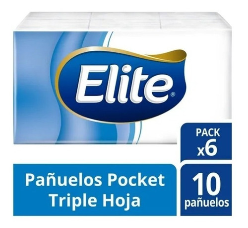 Elite Pañuelos Pocket Triple Hoja 6 Paquetes 10 