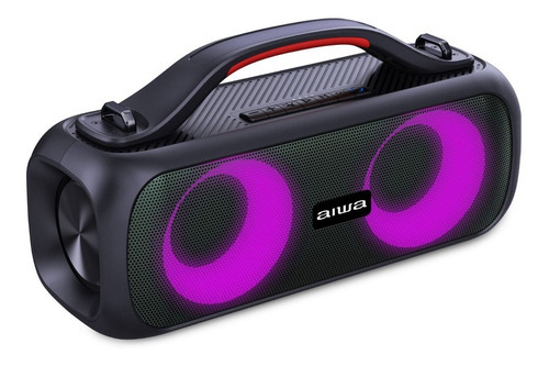 Imagen 3 de 5 de Parlante Aiwa Aws200bt Bluetooth 30 W Radiofm Luz Rgb 4 Hrs Color Negro