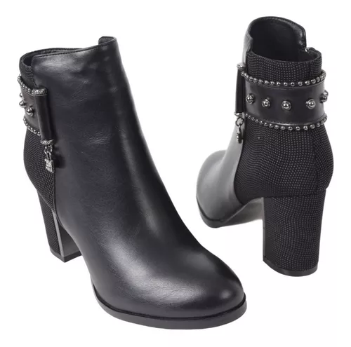 Botas Cortas Mujer Fragola Charis Taco Palo Vestir