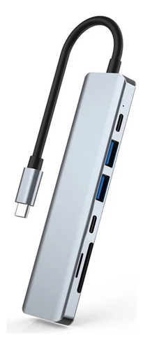 Dock Hub Usb-c 7 En 1 Hdmi 4k Sd/tf Usb 3.0 Pd / Tipo C X2