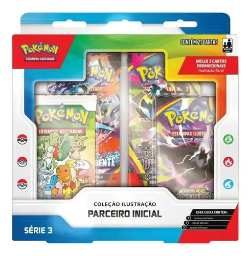 Box Pokemon Tcg Parceiros Iniciais Serie 3 Estampas Ilustradas Copag