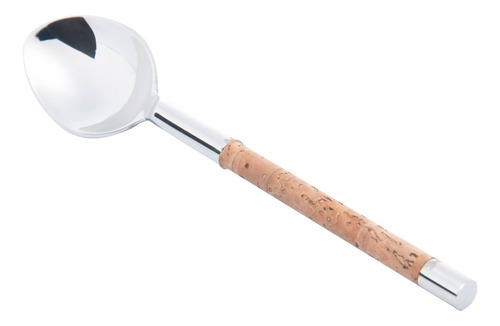 Conjunto 5 Talheres De Aço Inox Com Cabo De Cortiça Wolff Prateado/Marrom