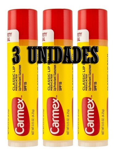 Carmex Lip Balm Medicated Bastão Kit 3 Original Eua Promoção