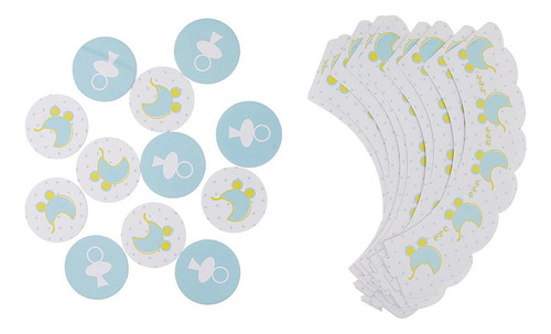 12 Set De Adorno Y Envoltorio Para Cupcakes Con Chupete Para
