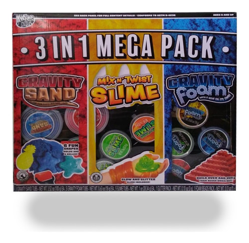Imagen 1 de 6 de Kit Slime 3 En 1 Arena Magica, Slime Y Foamy Moldeable
