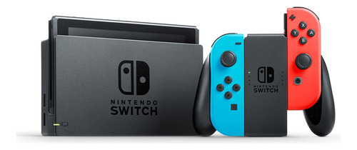 Nintendo Switch HAC-001 32GB Standard cor  vermelho-néon, azul-néon e preto