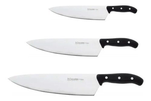 Set 3 Cuchillos Cocineros 3 Claveles Domus 25 + 20 + 15cm