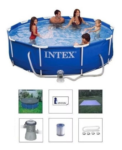 Piscina Intex 4485 L Estrutural Bomba Filtro 110v Capa Forro