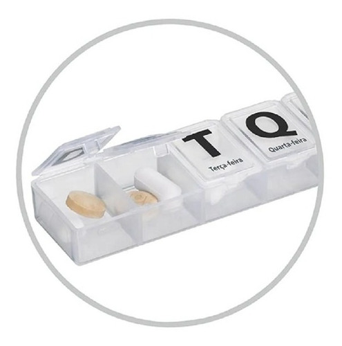Imagem 2 de 5 de Kit 2x Porta Comprimidos/ Remédio Organizador Semanal Caixa