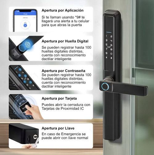Cerradura Inteligente Wifi Contra Agua Huella Digital App