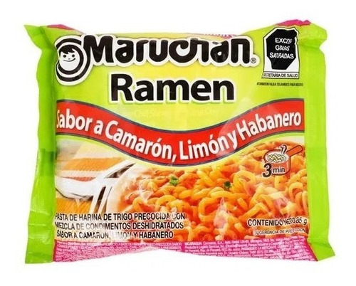 Maruchan Ramen Camarón, Limón Y Chile Habanero 85 Gr 24 Pack