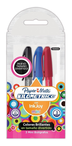 Mini Lapicera Paper Mate Inkjoy Blister Pack X3 Febo