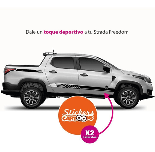 Bandas Laterales Vinilo Adhesivo Ploteo Fiat Strada Freedom