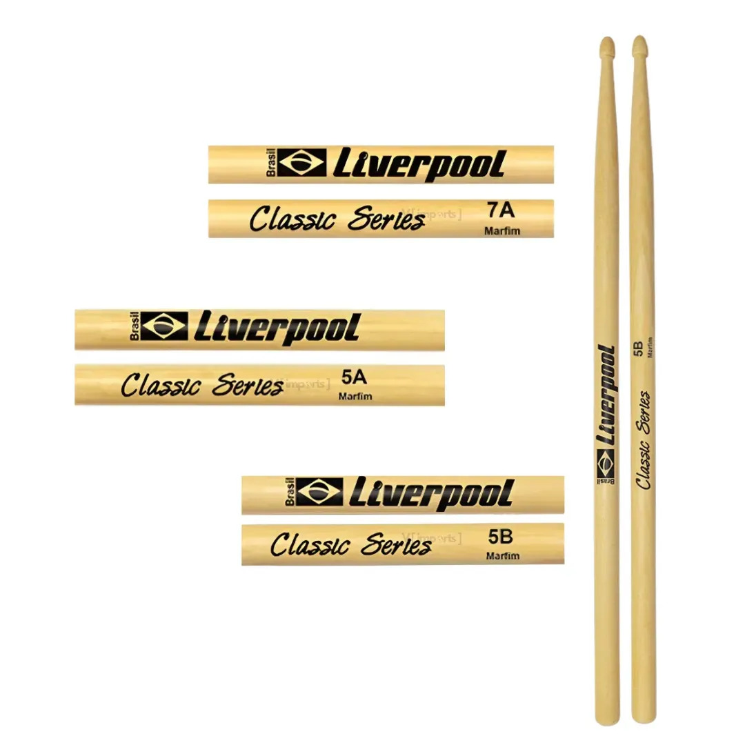 Baqueta Liverpool Marfim Classic Series 7A para Bateria (par)