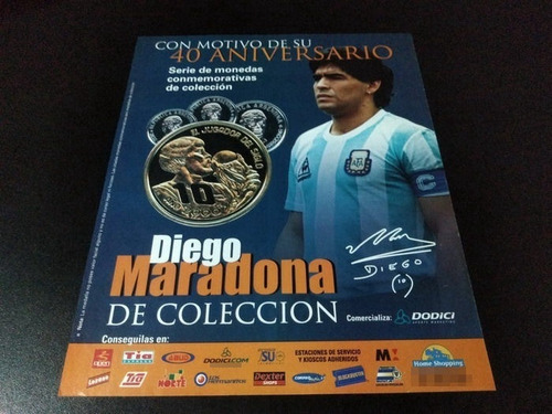 (pf275) Publicidad Moneda Conmemorativa * Diego Maradona