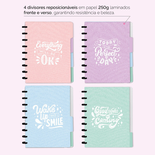 Caderno Disco Personalizado Inteligente 17x23 Areia Magenta