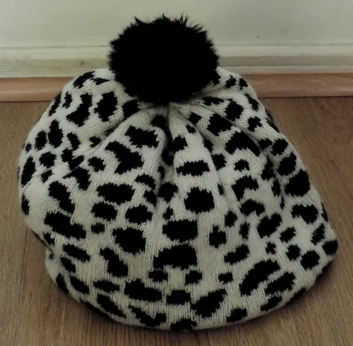 Gorro Blanco Con Negro H&m Lana (Usado)