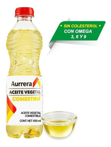 3 Pza Aceite Vegetal Aurrera Comestible 450 Ml