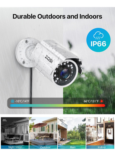 Zosi 1080p 2.0mp Hd 1920tvl Híbrida 4 Em 1 Cvbs Cctv Câmera