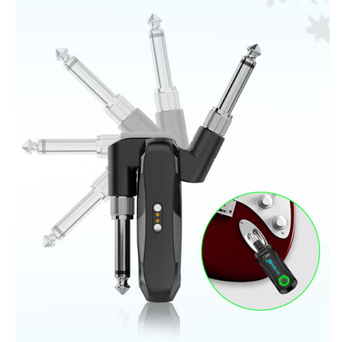 Tuomo Sistema De Guitarra Inalámbrico 2.4g, Transmisor Y Receptor Portátil Recargable Con Compartimento De Carga, Sistema De Audio, Transmisión De 4 Canales, Rotación De 210 Grados, Plug And Play