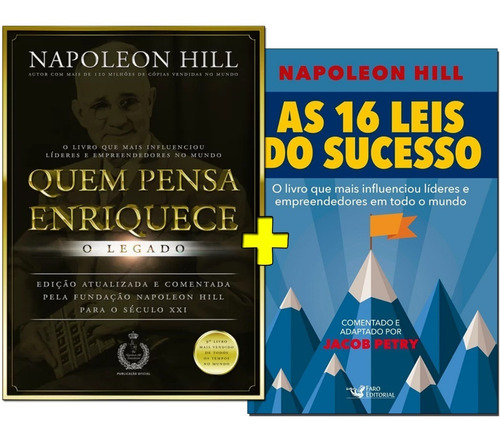 Livro Quem Pensa Enriquece O Legado + As 16 Leis Do Sucesso