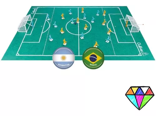 Jogo Futebol Botão Club Brasil x Argentina Original Gulliver em
