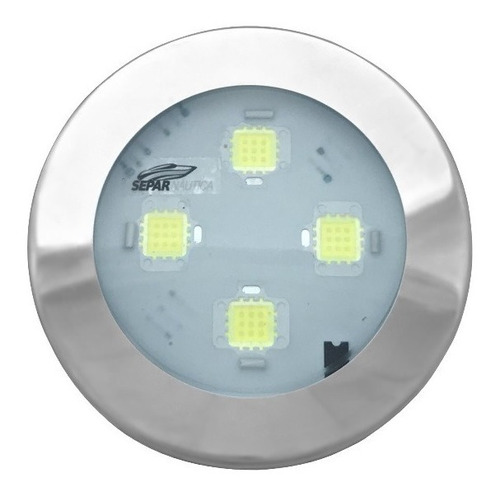 Luz Subaquática 4 Super Leds 40w Branco 12v Lancha Jet Ski