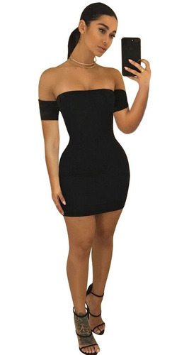 Vestido Negro Ropa Sensual Fiesta Antro Noche Coctel Gc33