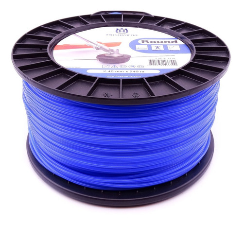 Fio De Nylon Para Roçadeira Redondo 2,4mm Com 240m Husqvarna