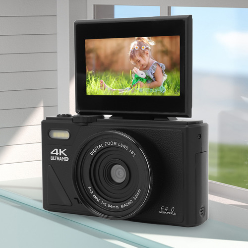 Cámara Digital 4k, 64 Mp, Uhd, Zoom 18x, Enfoque Automático,