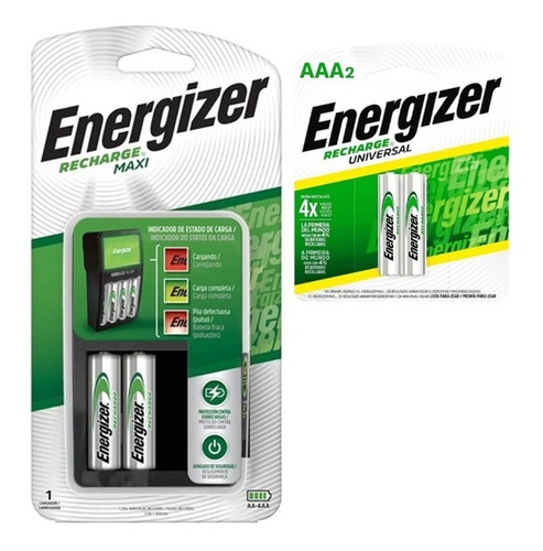 Cargador De Pilas Energizer Maxi + 2  Aa + 2 Aaa Recargables