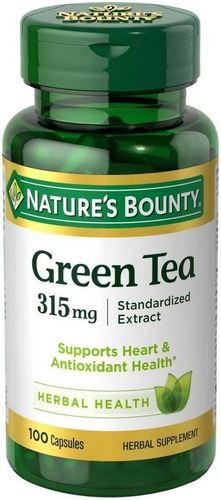 Nature's Bounty Extracto De Té Verde 315 Mg Cápsulas 100 Ea