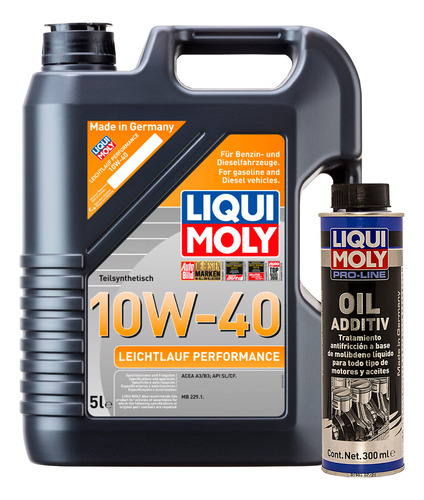 Set 2 Pzas Leichtlauf 10w40 Pro Line Oil Additiv Liqui Moly