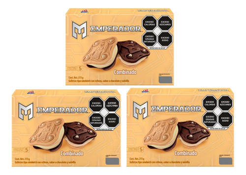 Galletas Gamesa Emperador Combinado Paquete C/3 Cajas