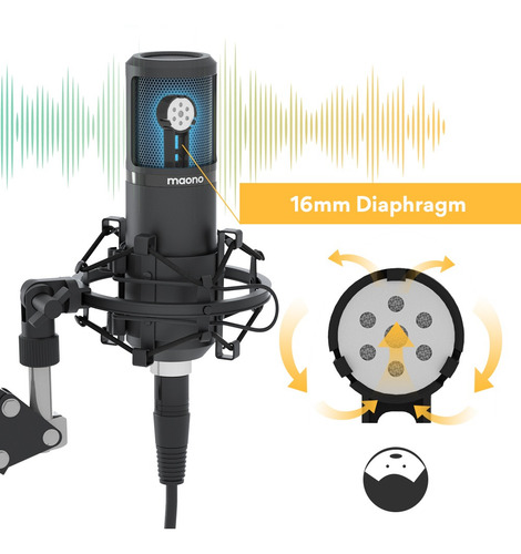 Kit Maono Au-pm320s Micrófono Condenser Cardioide Con Accesorios